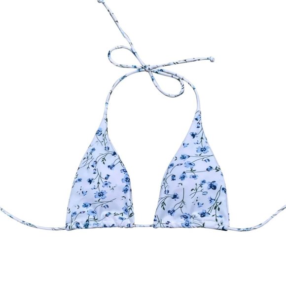 SOLD!! Sanori Swim Cheeky Bikini Set - Kaula White and Blue Flower Print, Small - Picture 8 of 11